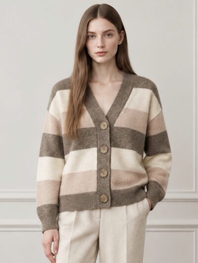 Cardigan Soft riga |Beige